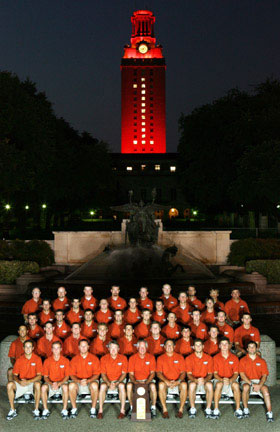 2002 Texas Longhorns celebrate at the Tower
