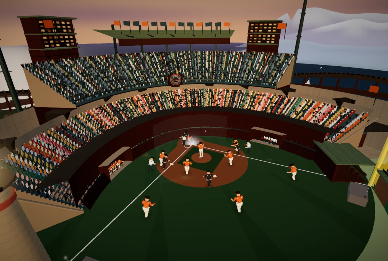 Harbor Park, the playable baseball world at Blaze Sports Intel.